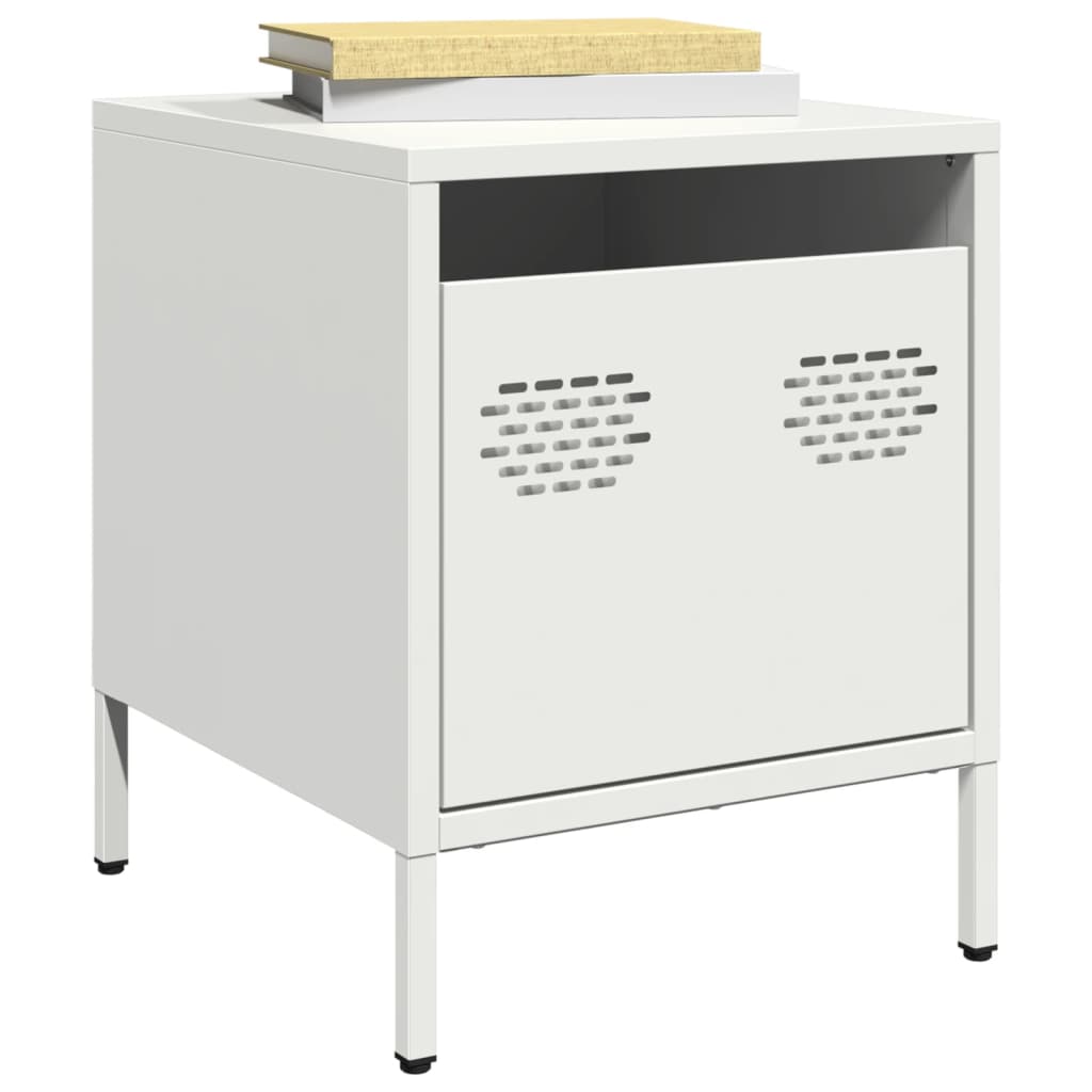 vidaXL Tables de chevet 2 pcs blanc 35x39x43,5 cm acier