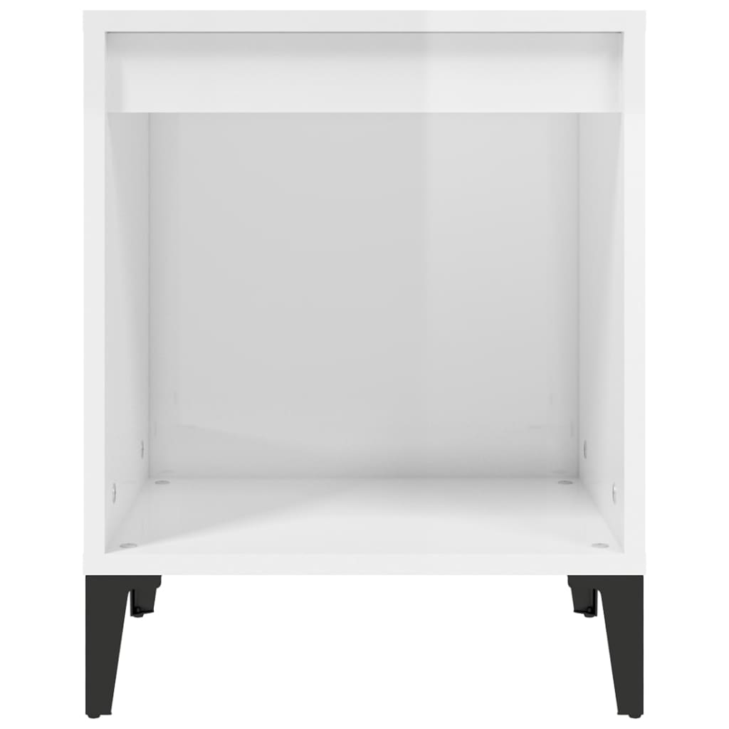 vidaXL Tables de chevet 2 pcs Blanc brillant 40x35x50 cm - Image 6