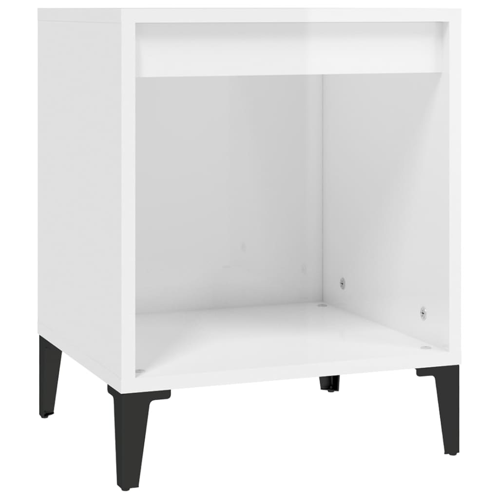 vidaXL Tables de chevet 2 pcs Blanc brillant 40x35x50 cm - Image 5
