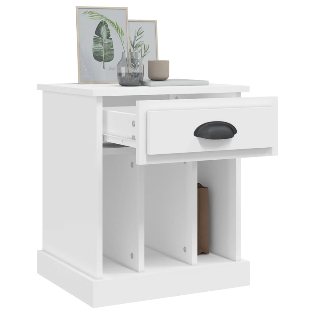 vidaXL Tables de chevet 2 pcs blanc 43x36x50 cm - Image 5