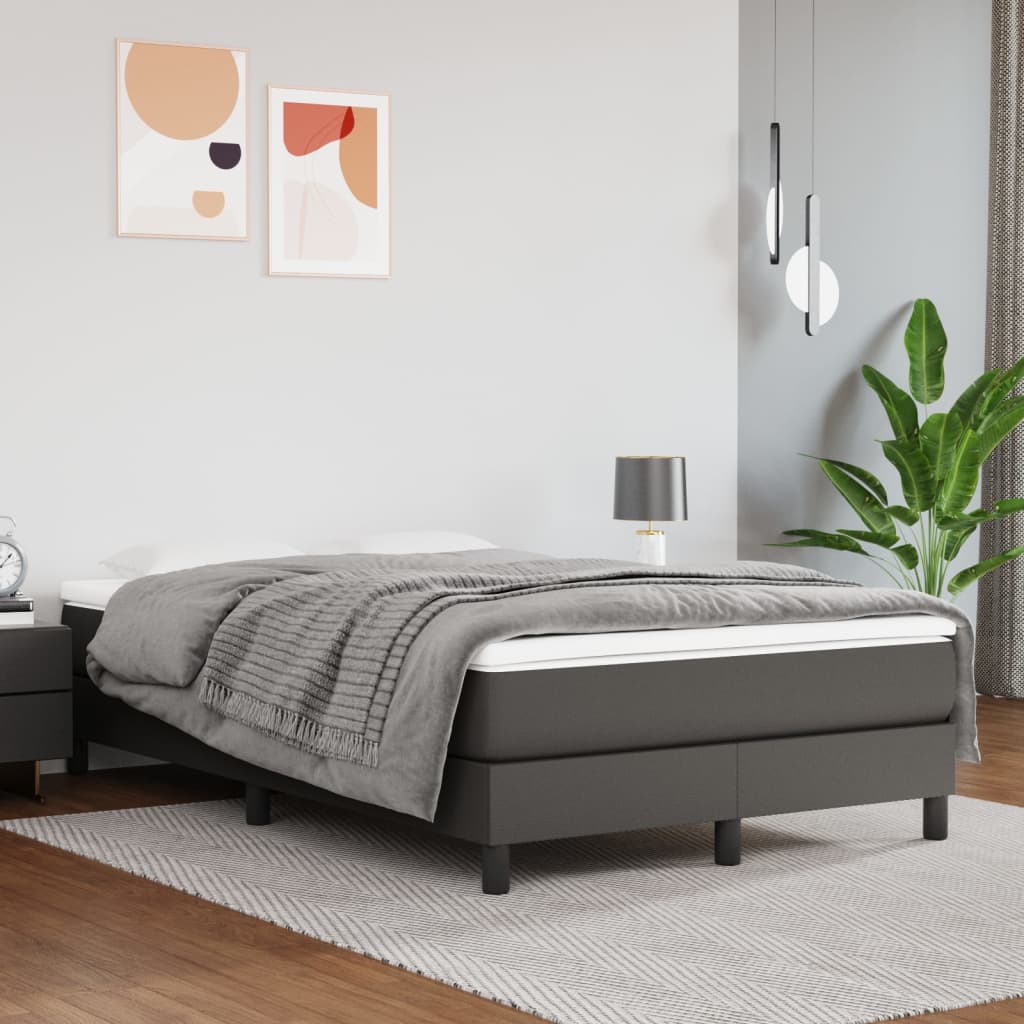 vidaXL Matelas de lit à ressorts ensachés Gris 120x200x20cm Similicuir