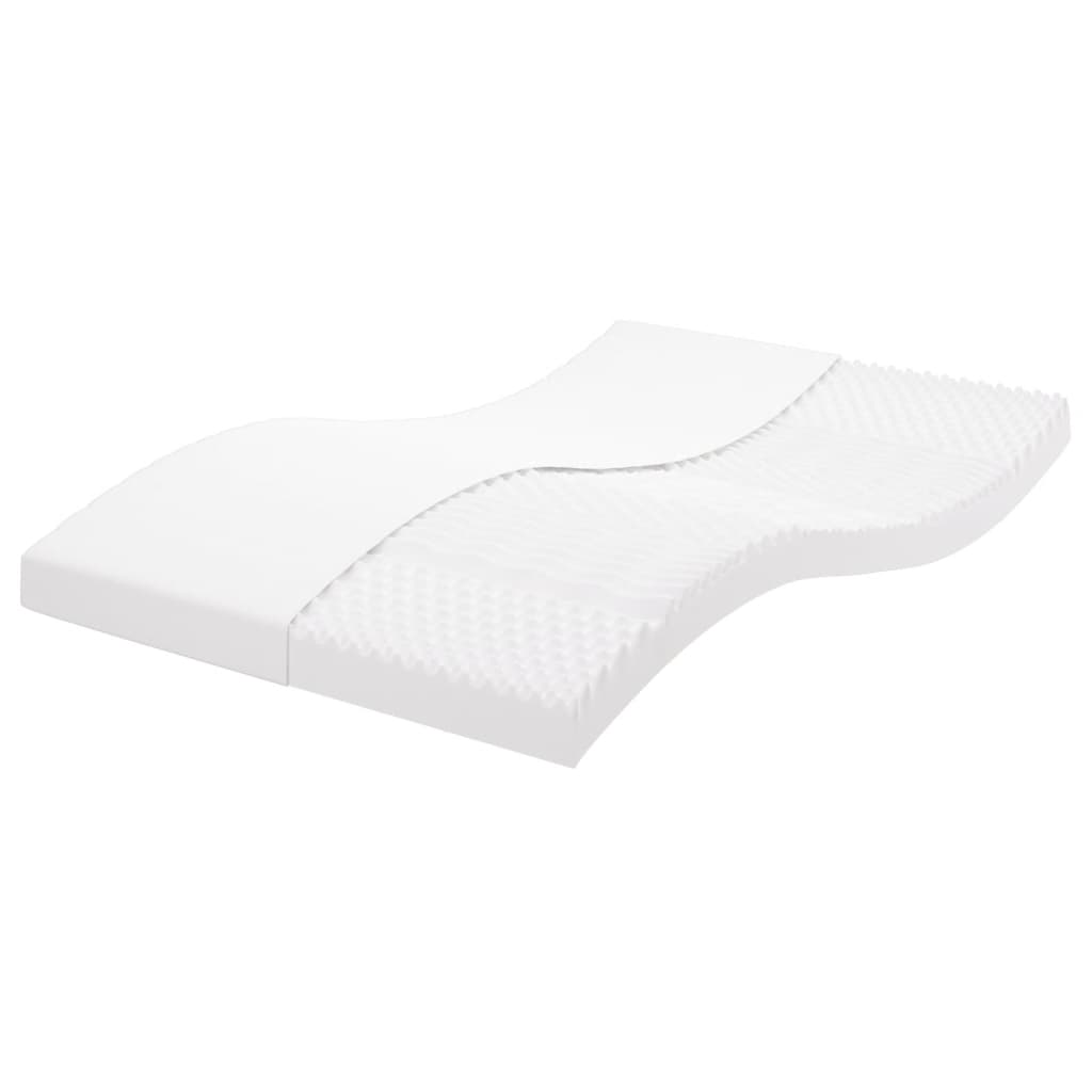 vidaXL Matelas en mousse blanc 140x190 cm 7 zones dureté 20 ILD