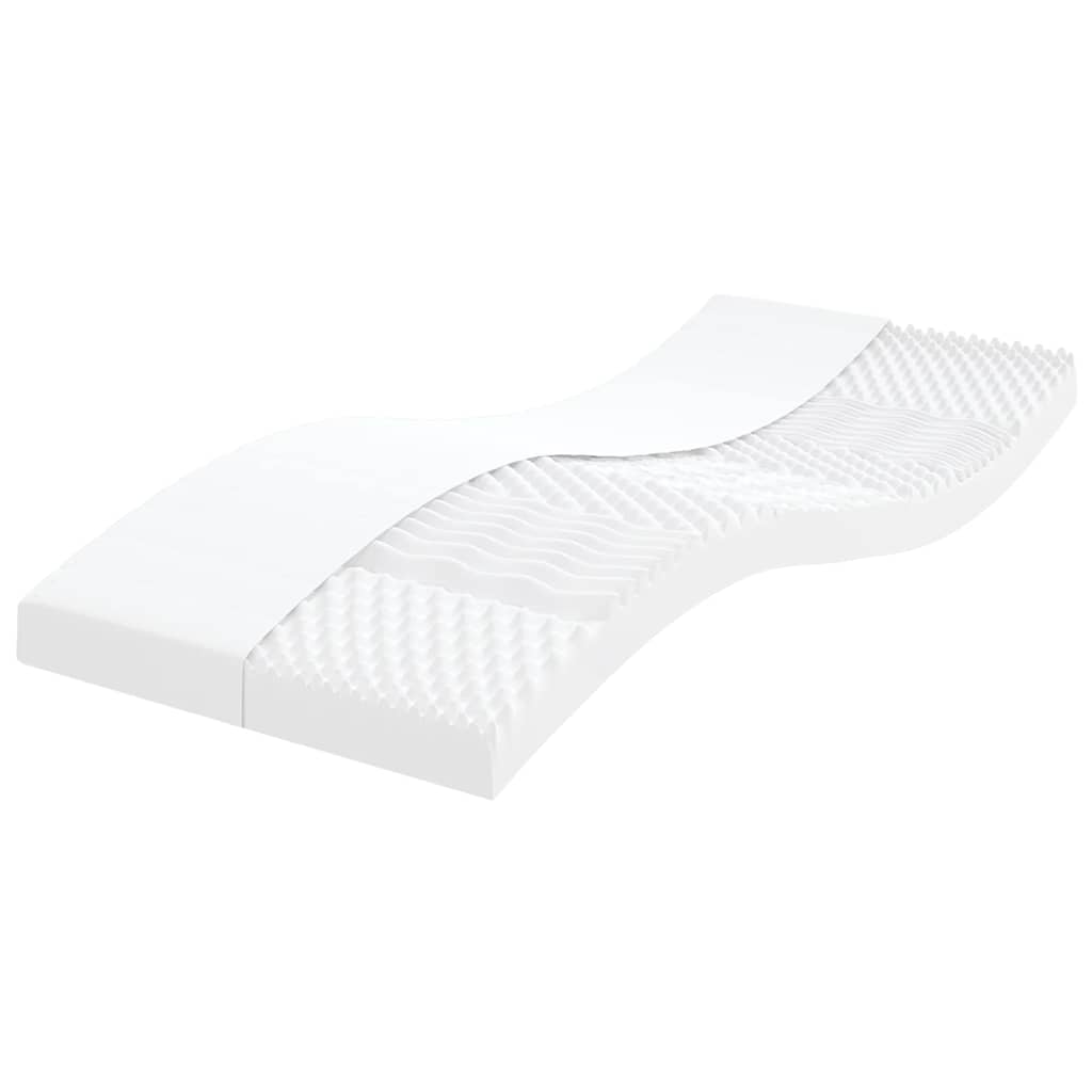 vidaXL Matelas en mousse blanc 100x210 cm 7 zones dureté 20 ILD