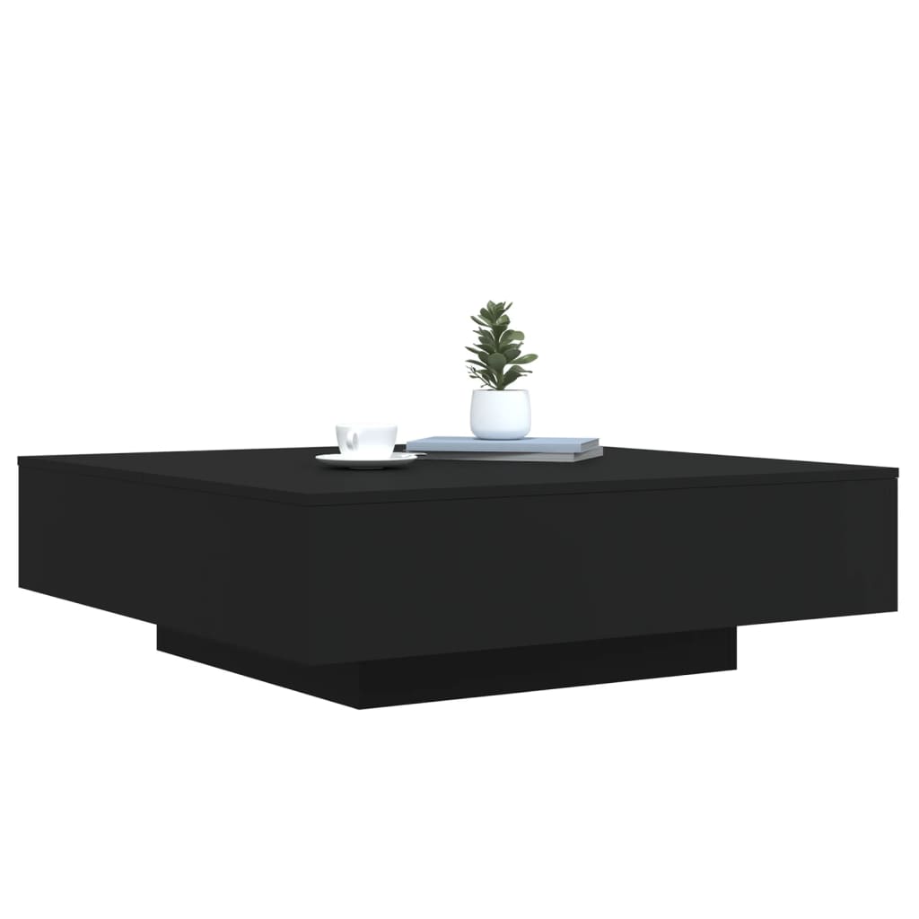 vidaXL Table basse avec lumières LED noir 100x100x31 cm - Image 5
