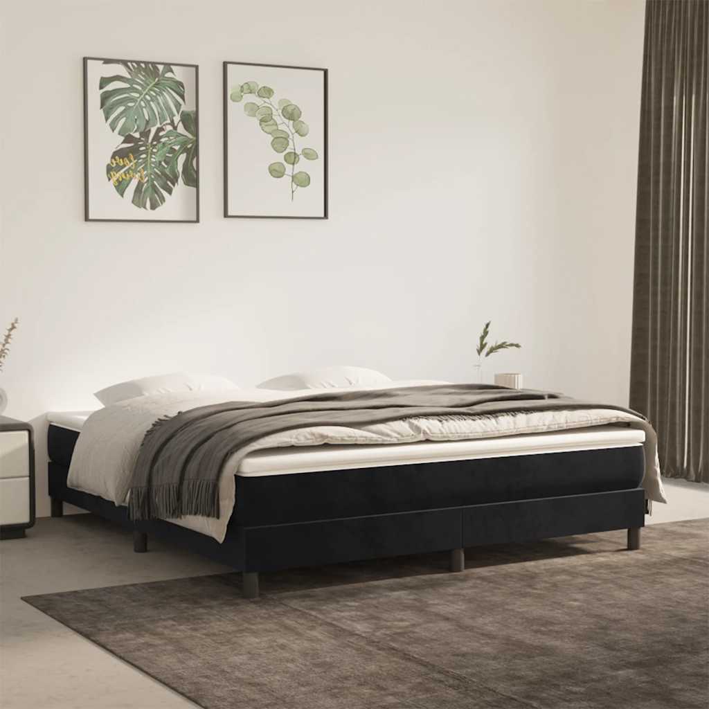 vidaXL Matelas de lit à ressorts ensachés noir 160x220x20 cm velours