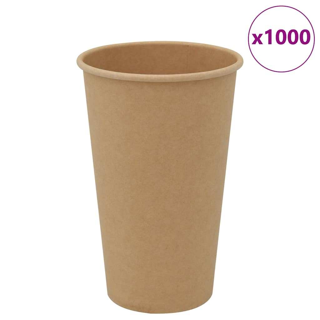 vidaXL Tasses à café en papier 1000 pcs 16oz 400ml marron