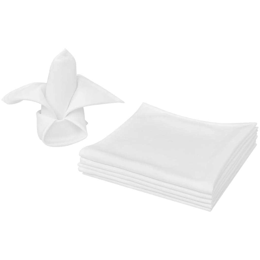 vidaXL Serviettes de table 100 pcs Blanc 50x50 cm