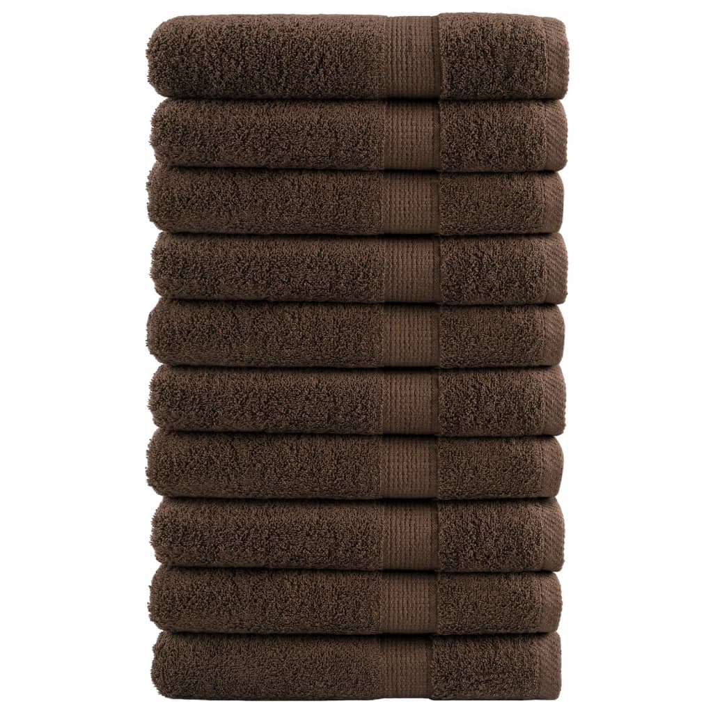 vidaXL Serviettes de qualité supérieure SOLUND 10 pcs marron 600 g/m²