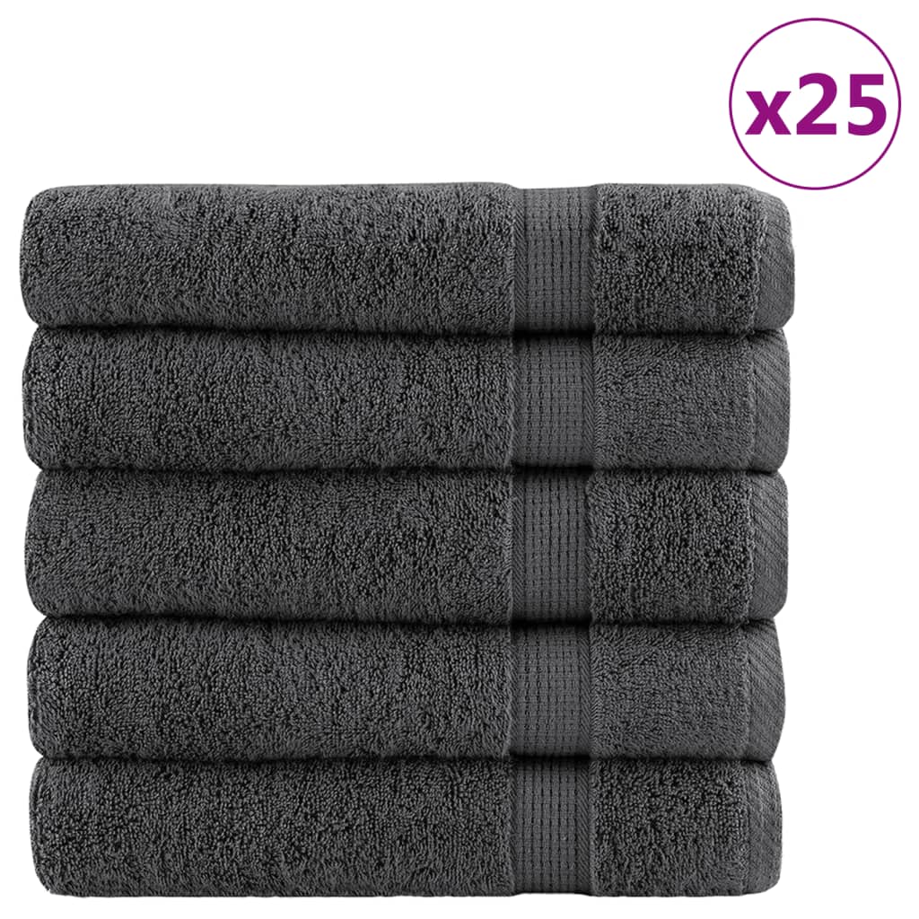 vidaXL Serviettes de douche de qualité sup. SOLUND 25 pcs anthracite