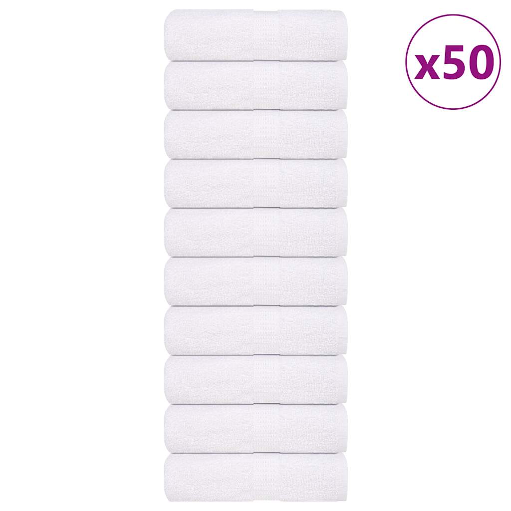 vidaXL Serviettes d'invité 50 pcs blanc 30x50 cm 360 g/m² 100% coton