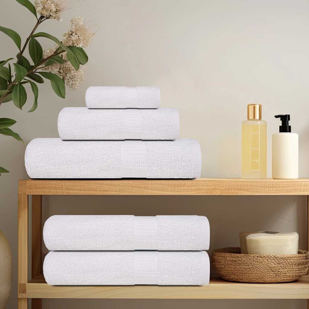 vidaXL Serviettes de sauna 25 pcs blanc 80x200 cm 360 g/m² 100% coton - Image 3