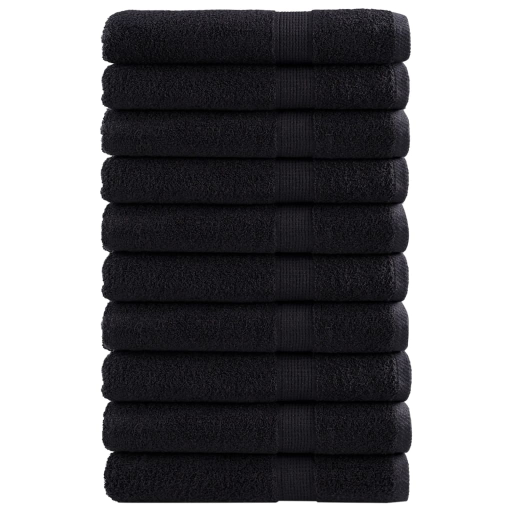 vidaXL Serviettes de qualité supérieure SOLUND 10 pcs noir 600 g/m²