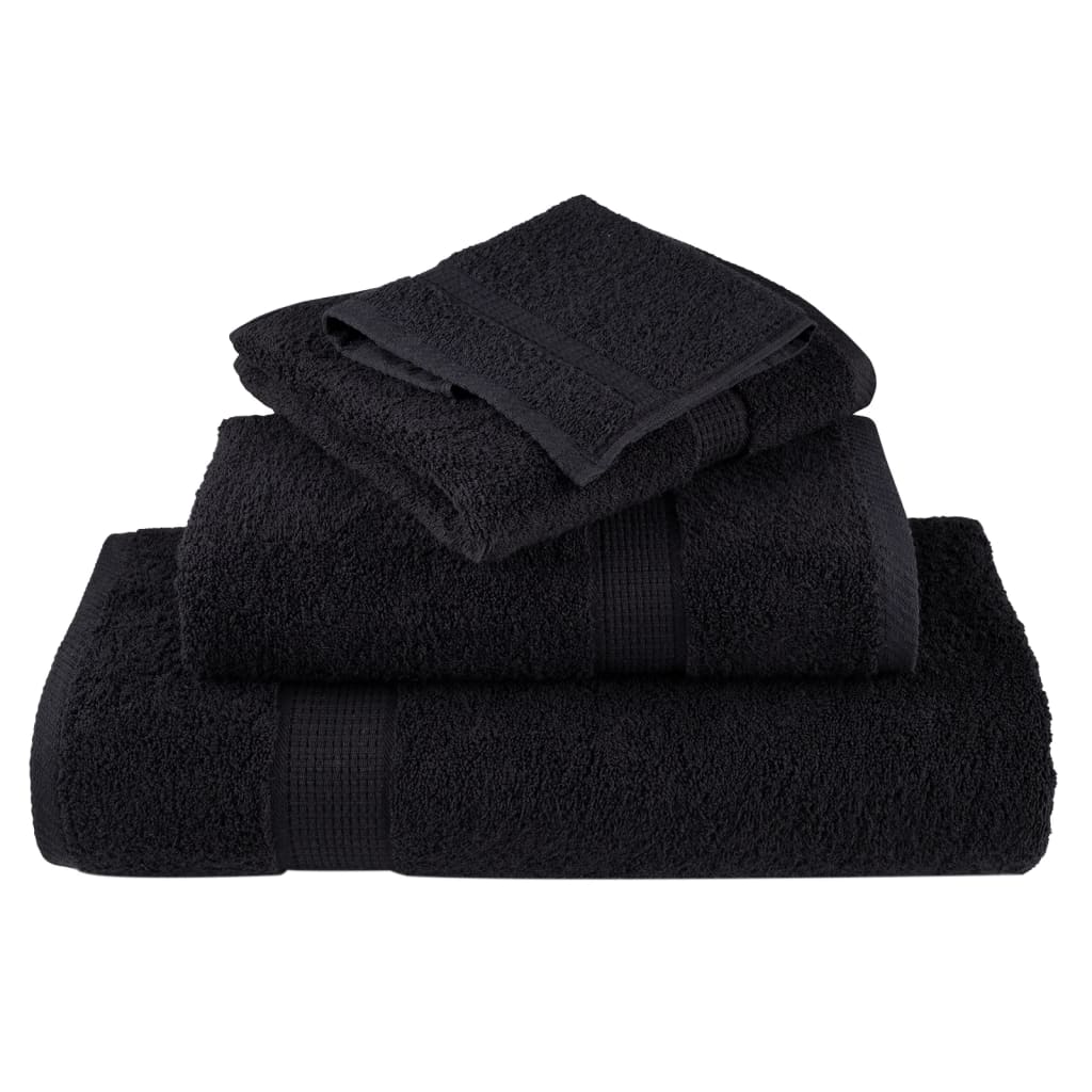 vidaXL Serviettes de qualité supérieure SOLUND 10 pcs noir 600 g/m² - Image 4
