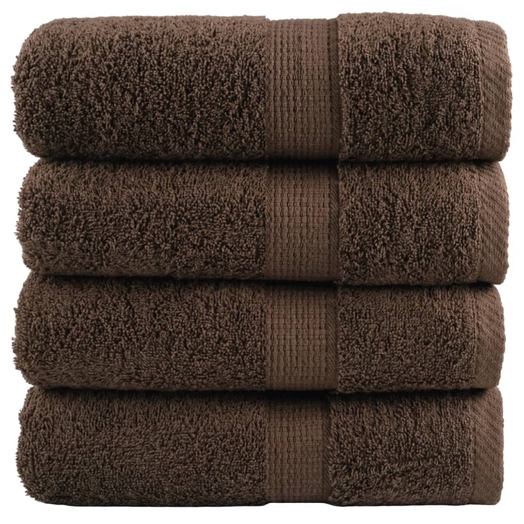 vidaXL Serviettes d'invité de qualité supérieure SOLUND 4 pcs marron