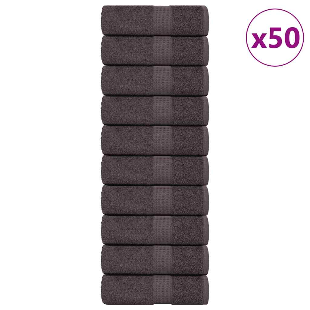 vidaXL Serviettes de toilette 50 pièces FROGN Anthracite 30 x 30 cm 100 % coton