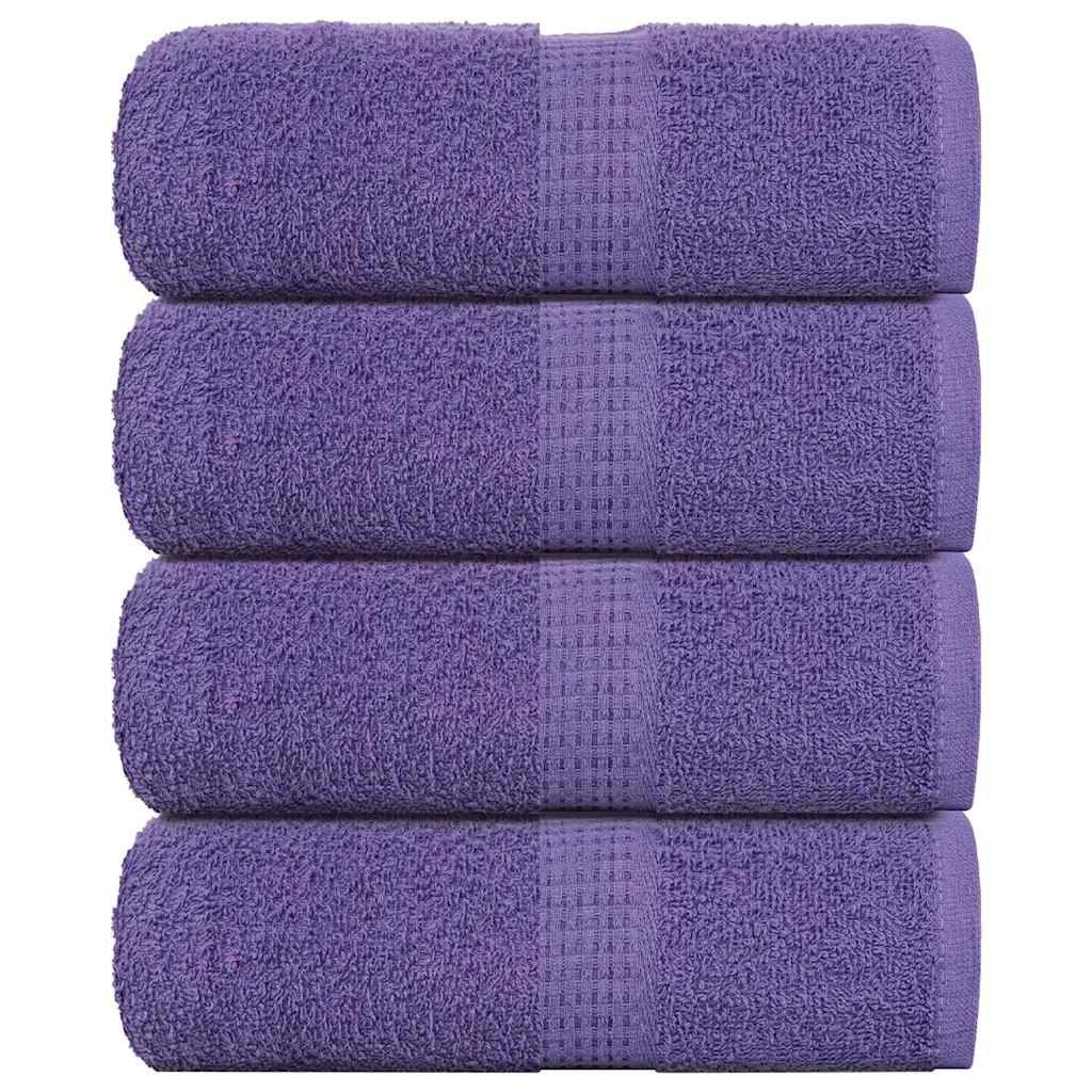 vidaXL Serviettes de toilette 4 pièces FROGN Violet 30 x 30 cm 100 % coton