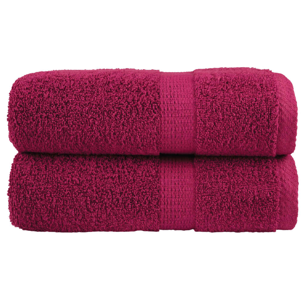 vidaXL Serviettes de toilette premium SOLUND 2 pièces Bordeaux 30 x 30 cm 600 g/m²