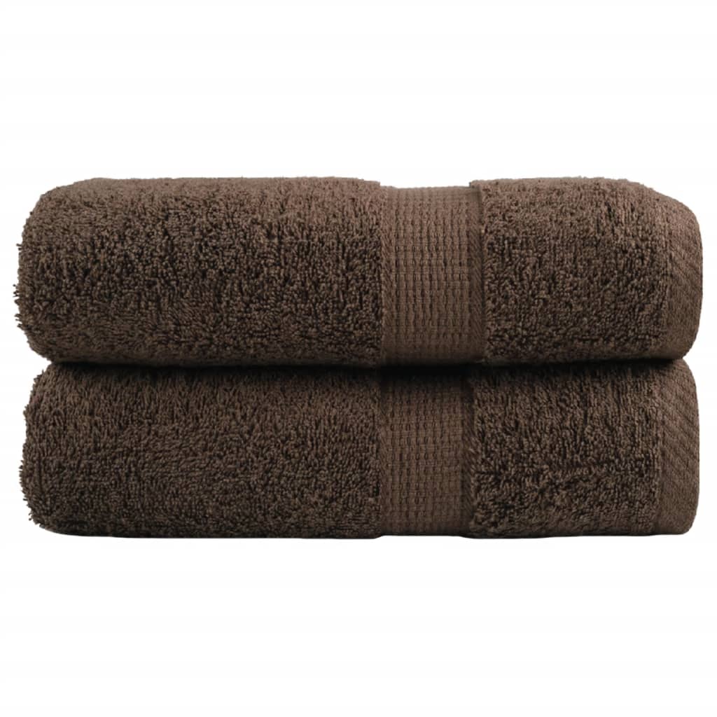 vidaXL Serviettes d'invité de qualité supérieure SOLUND 2 pcs marron