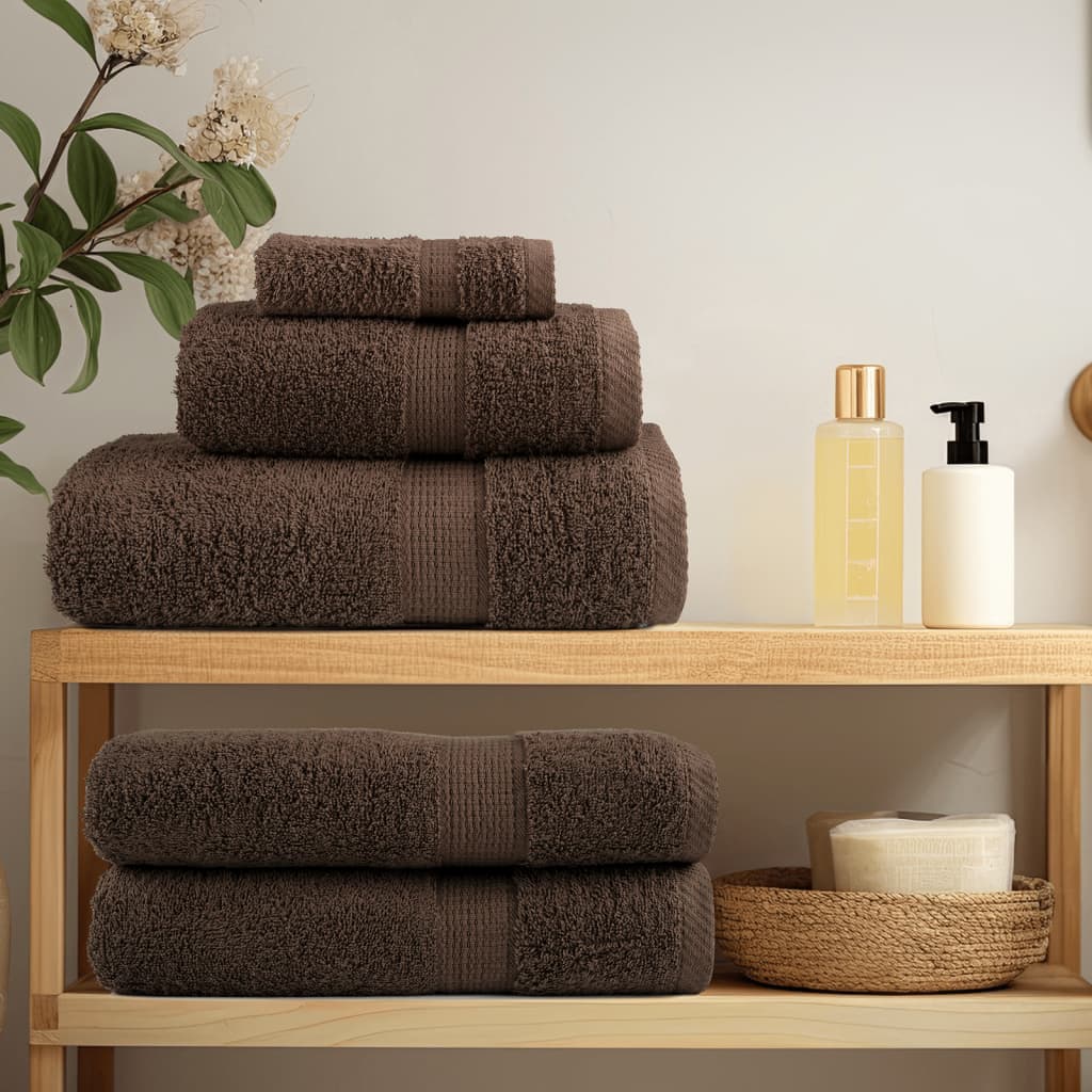 vidaXL Serviettes d'invité de qualité supérieure SOLUND 2 pcs marron - Image 3