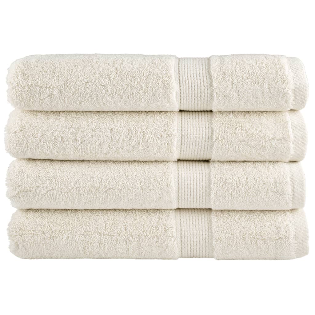 vidaXL Serviettes de qualité supérieure SOLUND 4 pcs crème 600 g/m²