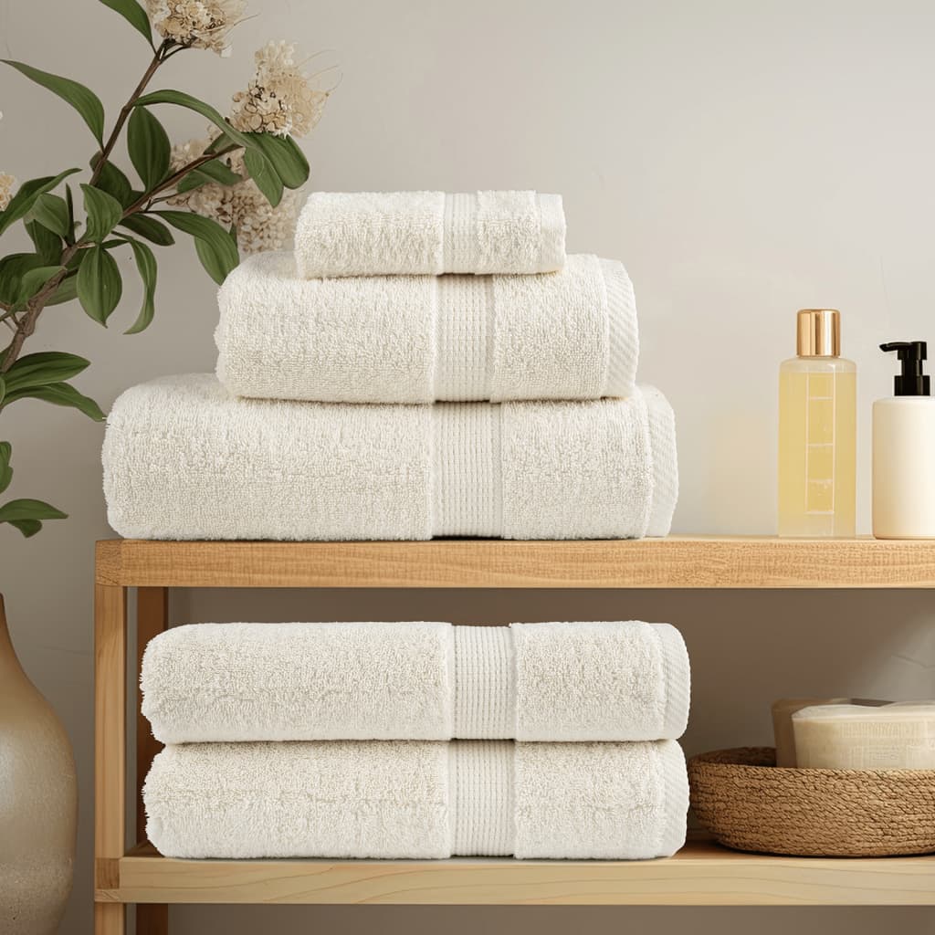 vidaXL Serviettes de qualité supérieure SOLUND 4 pcs crème 600 g/m² - Image 3