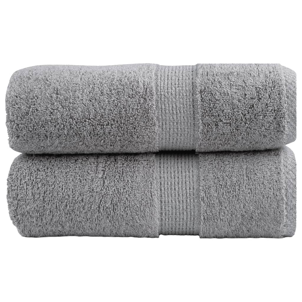 vidaXL Serviettes d'invité de qualité supérieure SOLUND 2 pcs gris