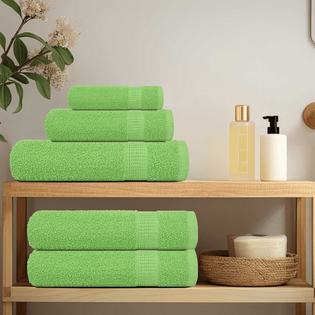 vidaXL Serviettes de sauna 4 pcs vert pomme 80x200 cm 100% coton - Image 3