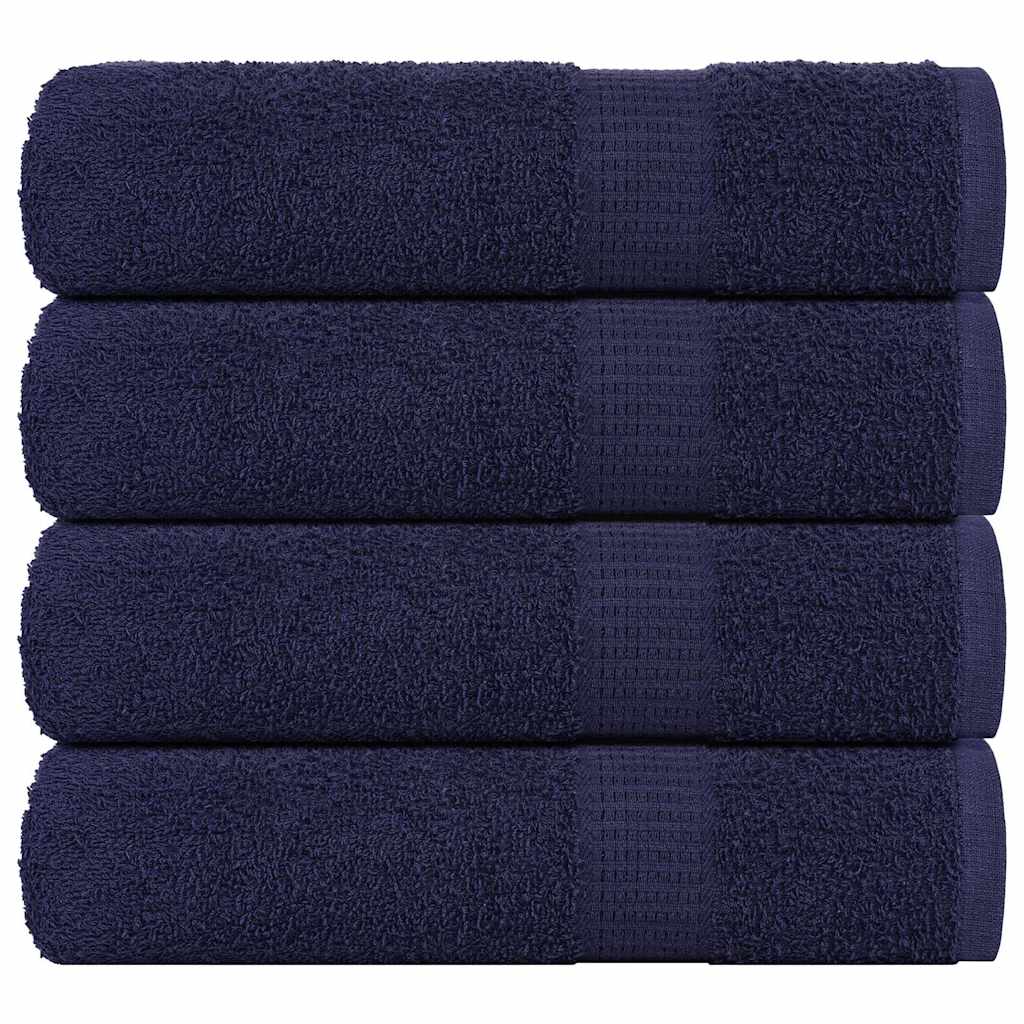 vidaXL Serviettes de bain 4 pcs bleu marine 100x150 cm 100% coton