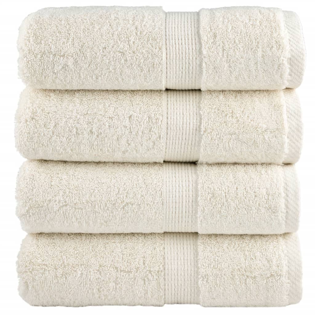 vidaXL Serviettes d'invité de qualité supérieure SOLUND 4 pcs crème