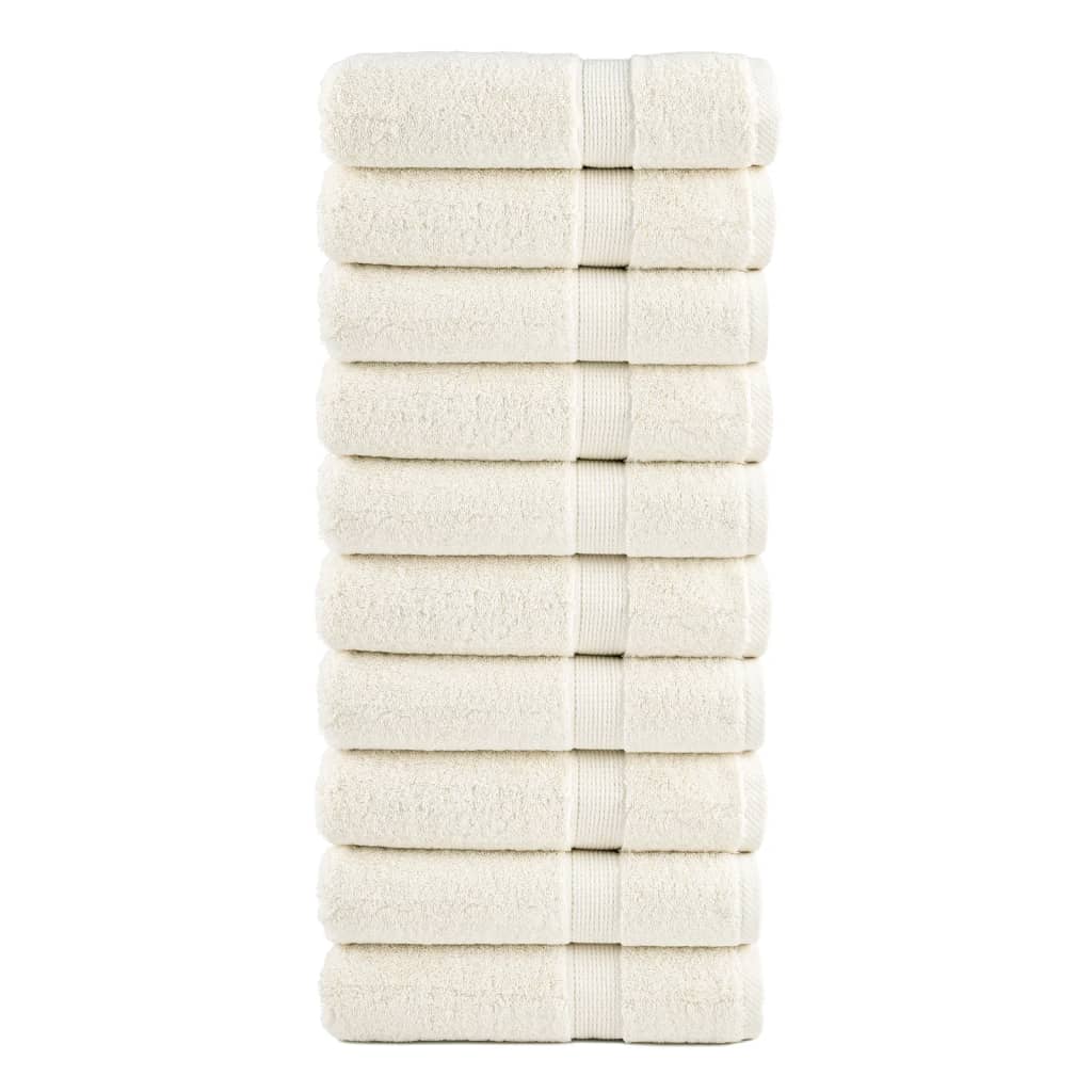 vidaXL Serviettes de douche de qualité supérieure SOLUND 10 pcs crème