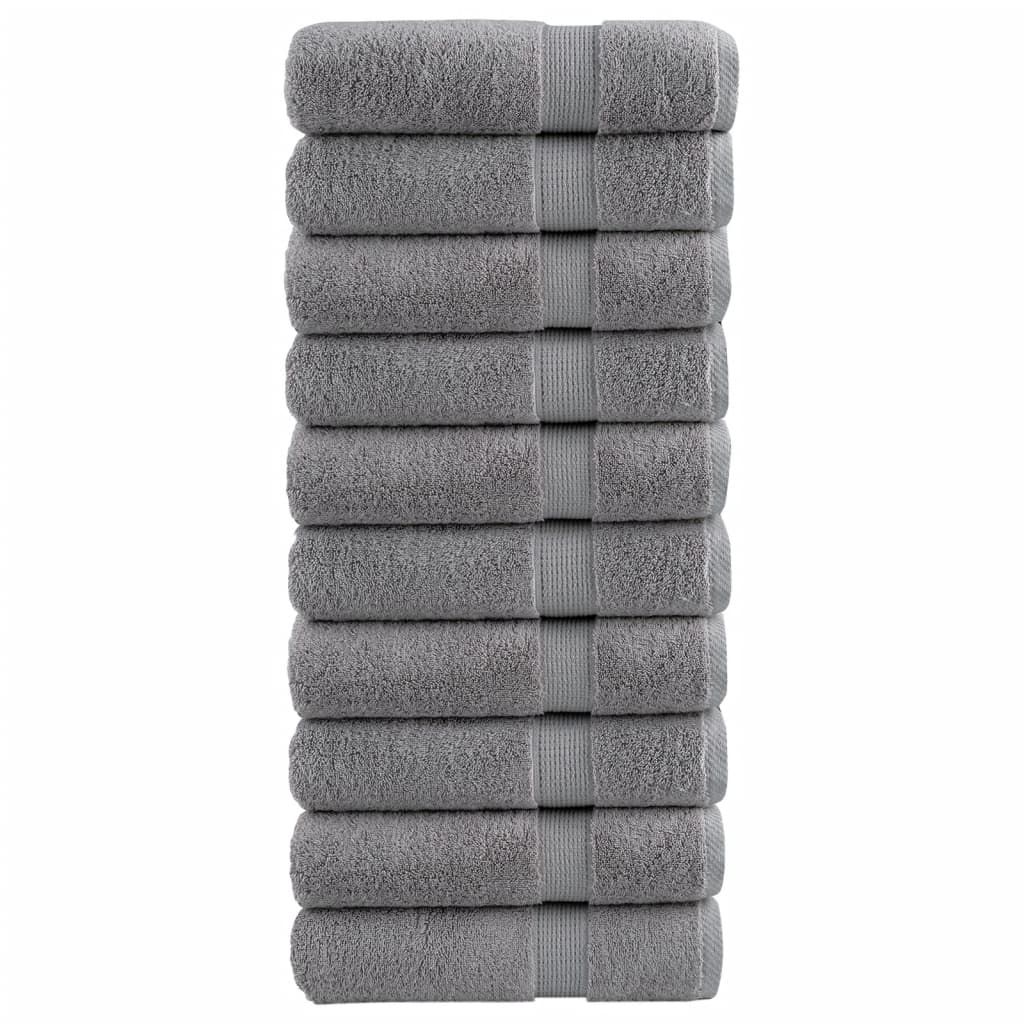 vidaXL Serviettes de douche de qualité supérieure SOLUND 10 pcs gris