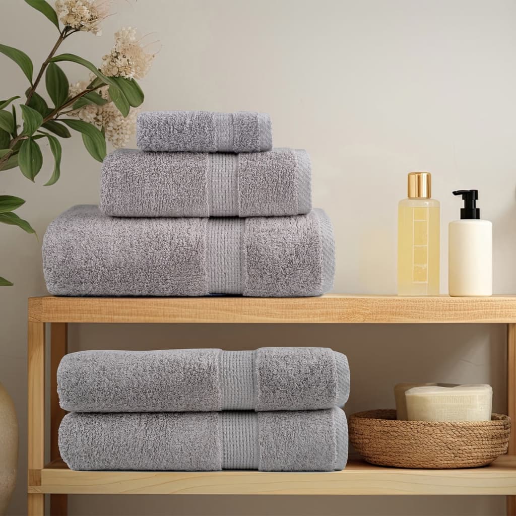 vidaXL Serviettes de douche de qualité supérieure SOLUND 10 pcs gris - Image 3