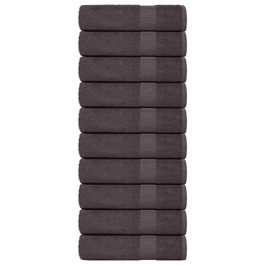 vidaXL Serviettes de bain 10 pcs anthracite 100x150 cm 100% coton