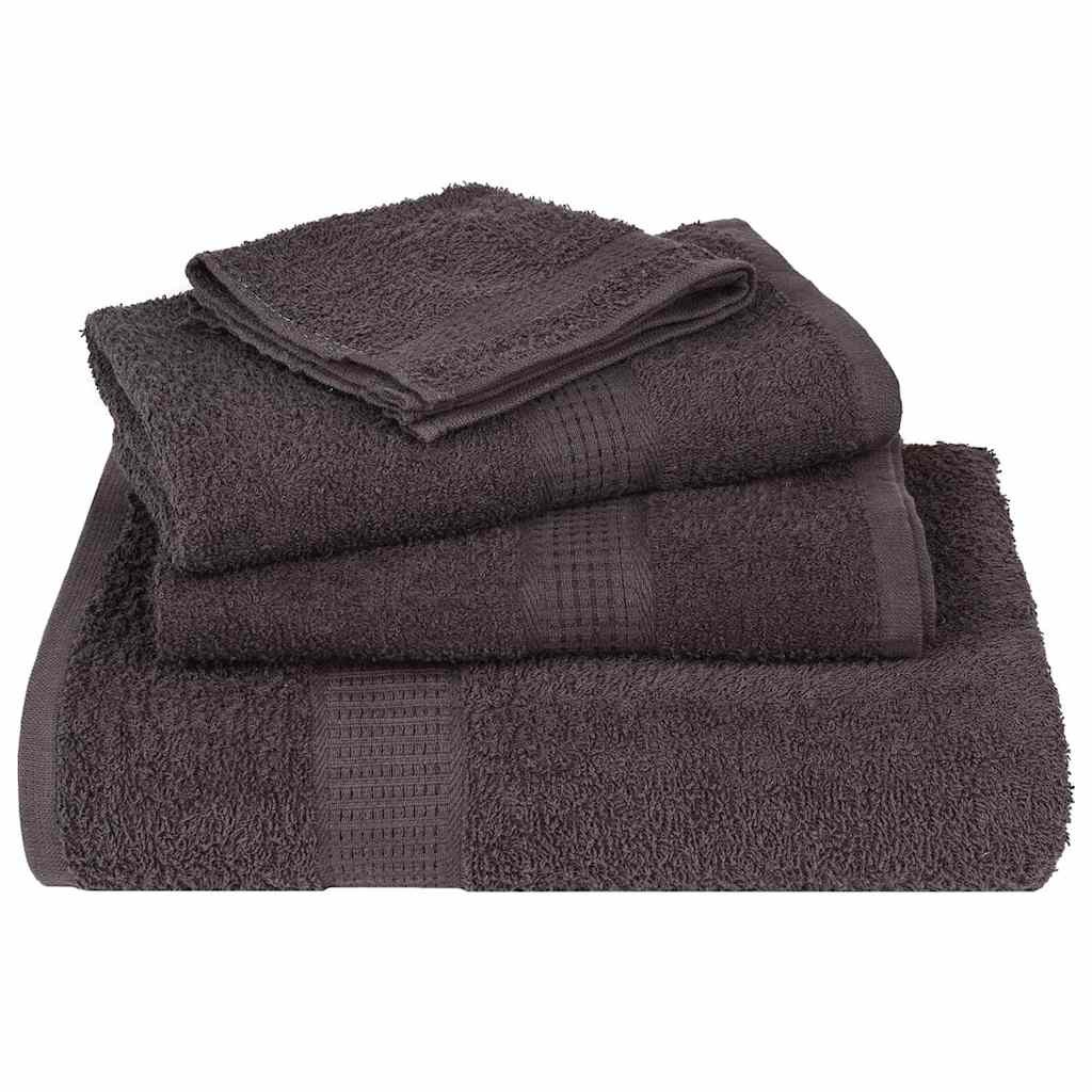 vidaXL Serviettes de bain 10 pcs anthracite 100x150 cm 100% coton - Image 4