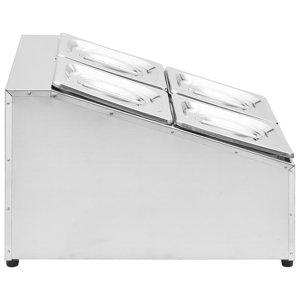 vidaXL Récipient Gastronorm avec 4 bacs GN 1/6 Acier inoxydable - Image 4
