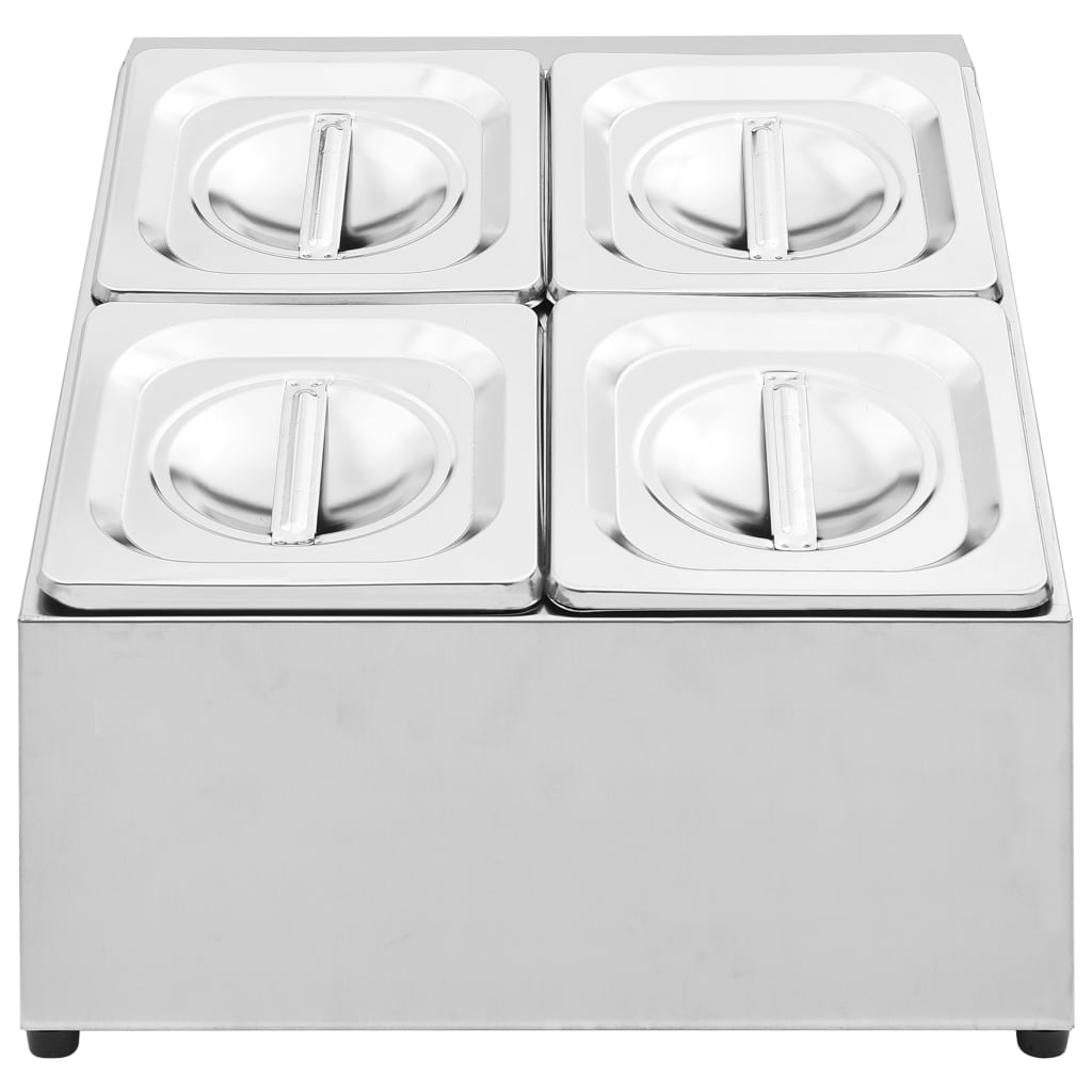 vidaXL Récipient Gastronorm avec 4 bacs GN 1/6 Acier inoxydable - Image 3