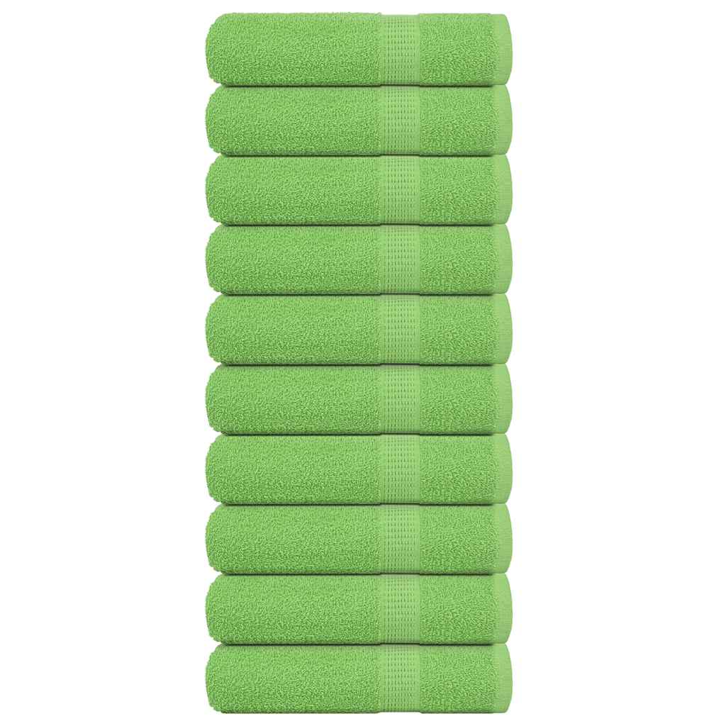 vidaXL Serviettes de bain 10 pcs vert pomme 100x150 cm 100% coton
