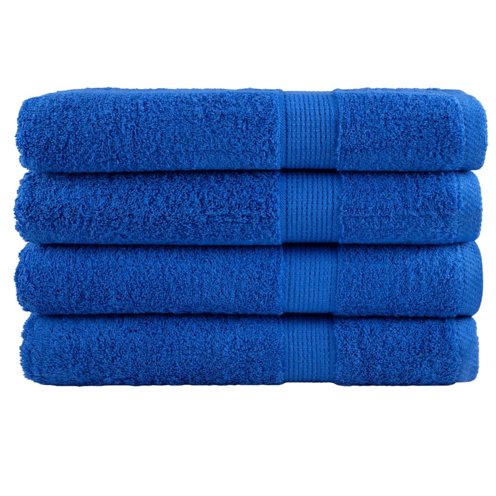 vidaXL Serviettes de qualité supérieure SOLUND 4 pcs bleu 600 g/m²
