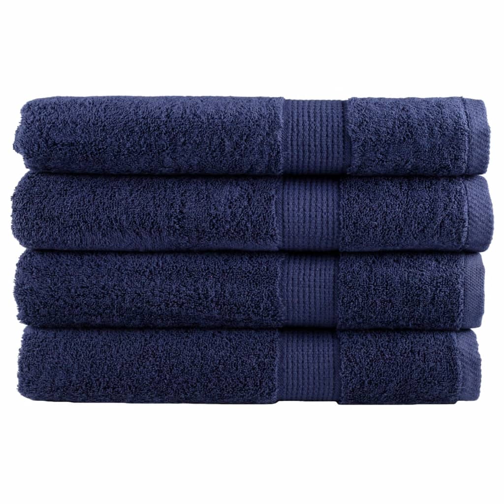 vidaXL Serviettes de qualité supérieure SOLUND 4 pcs bleu marine