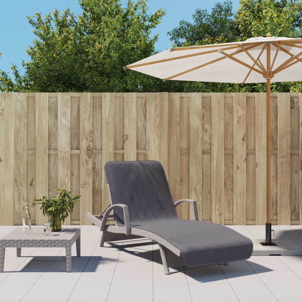 vidaXL Serviettes de plage 2 pcs anthracite 75x200 cm tissu 400 GSM