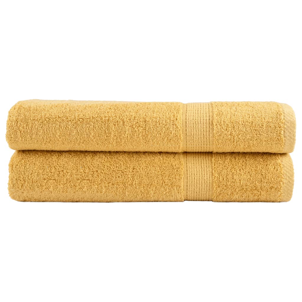vidaXL Serviettes de qualité supérieure SOLUND 2 pcs doré 600 g/m²