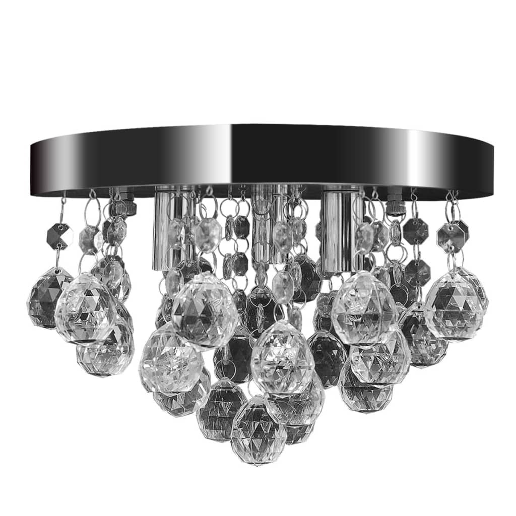 vidaXL Lustre suspendu Design de cristal Chrome