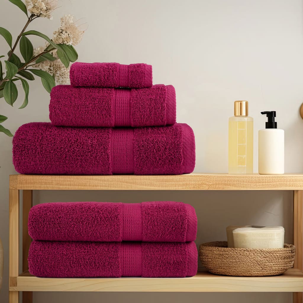 vidaXL Serviettes de qualité supérieure SOLUND 4 pcs bordeaux 600 g/m² - Image 3
