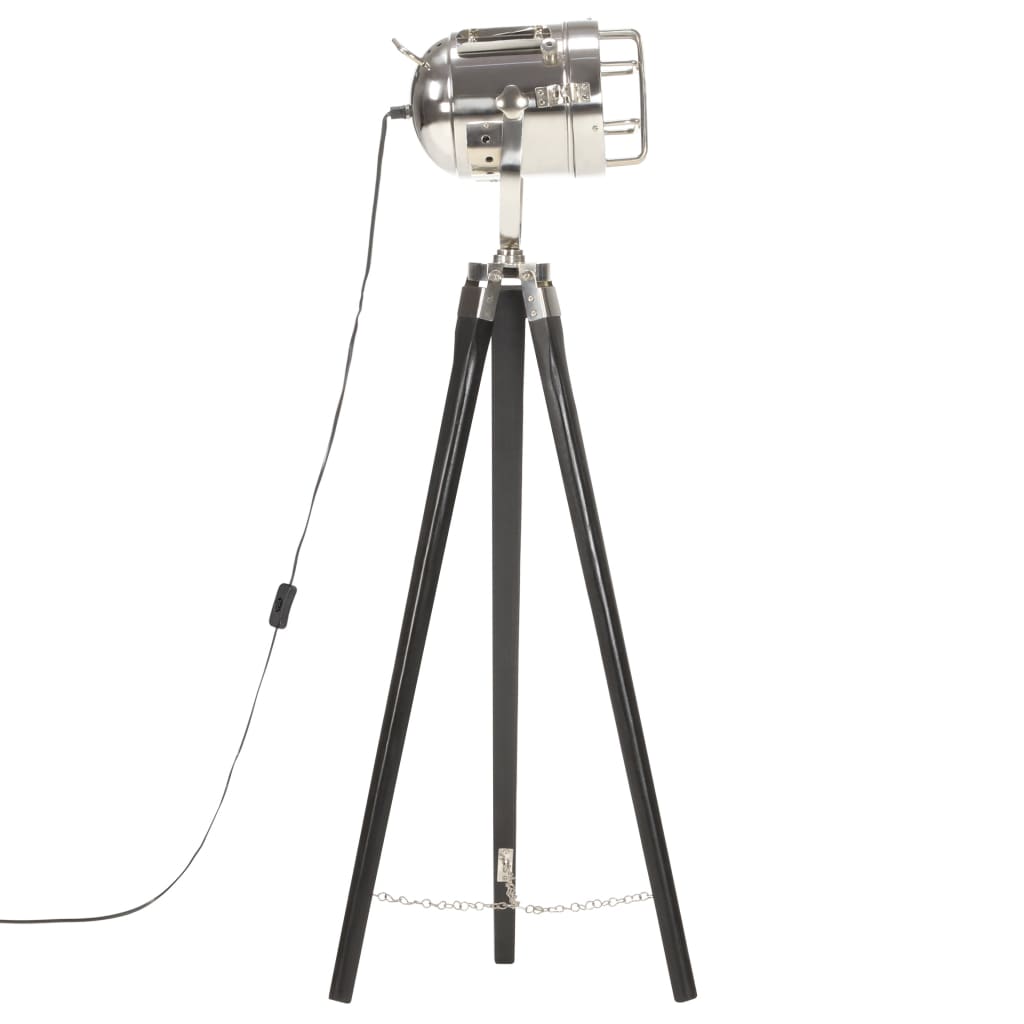 vidaXL Lampadaire à trépied Noir Bois de manguier massif 97 cm - Image 4