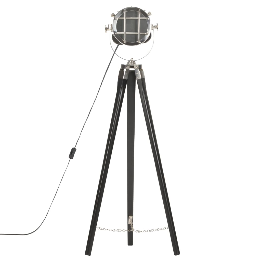 vidaXL Lampadaire à trépied Noir Bois de manguier massif 97 cm - Image 6