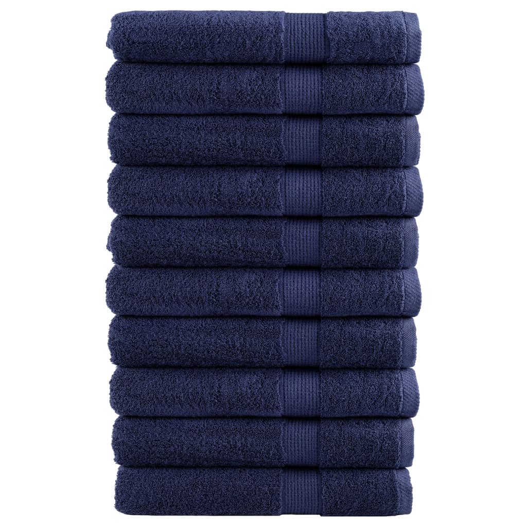 vidaXL Serviettes de qualité supérieure SOLUND 10 pcs bleu marine
