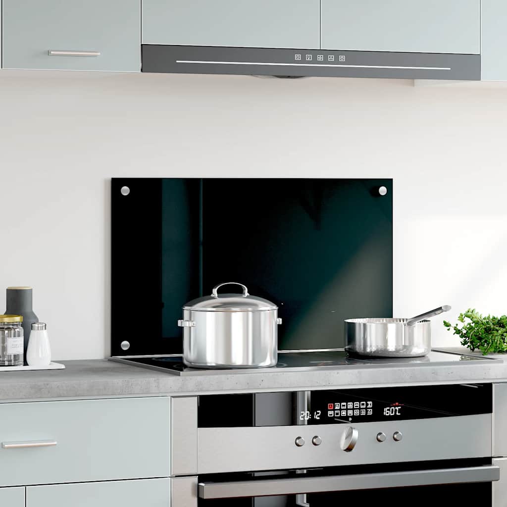 vidaXL Dosseret de cuisine Noir 70x40 cm Verre trempé - Image 3