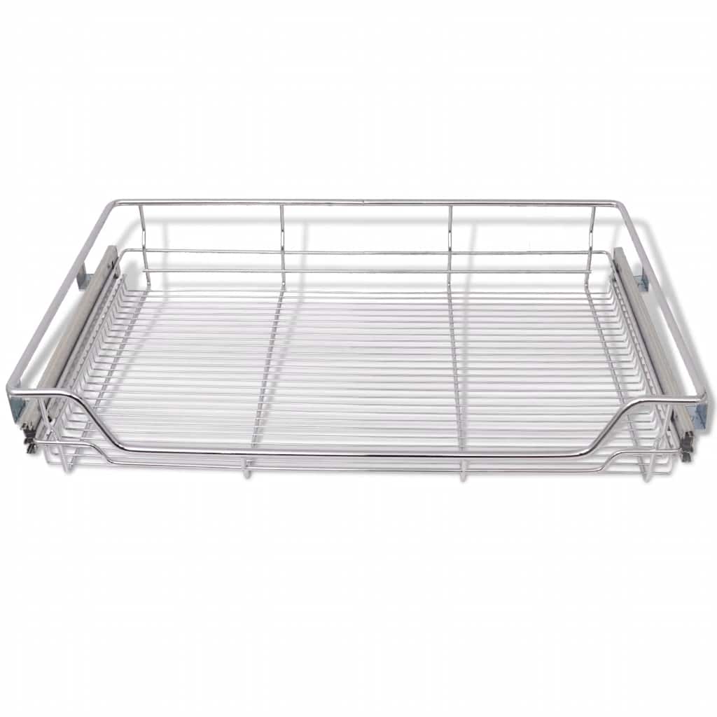 vidaXL Panier en treillis métallique 2 pcs 800 mm Argenté - Image 4