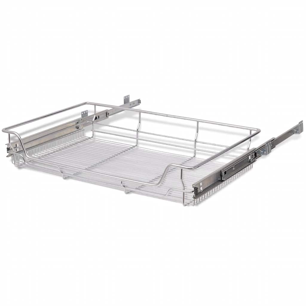 vidaXL Panier en treillis métallique 2 pcs 800 mm Argenté - Image 6