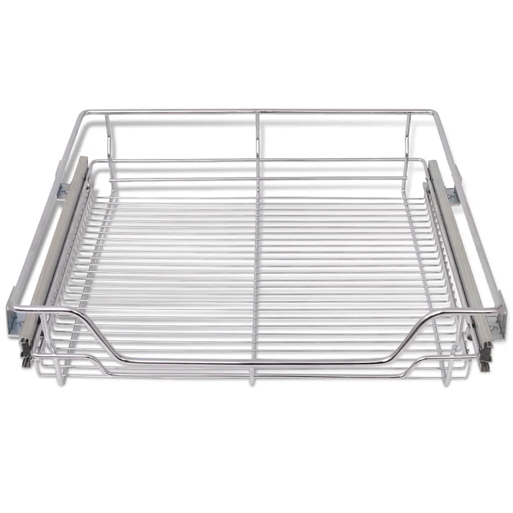 vidaXL Panier en treillis métallique 2 pcs 600 mm Argenté - Image 4
